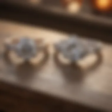 Moissanite vs Diamond: A Clear Choice Comparison of moissanite and diamond rings side by side on a wooden table