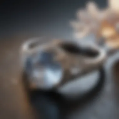 The Elegance of Moonstone in Engagement Rings Elegant moonstone engagement ring on a decorative surface