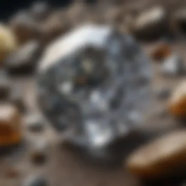 Natural diamond embedded in rough stone, highlighting its unique geological origins