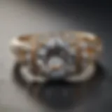 An elegant diamond ring placed on a soft velvet background