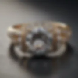An elegant diamond ring placed on a soft velvet background