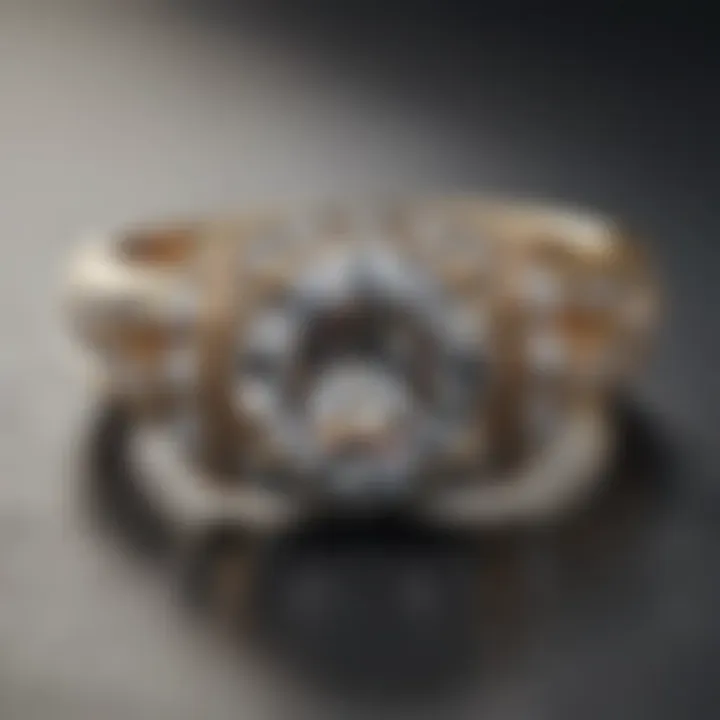 An elegant diamond ring placed on a soft velvet background