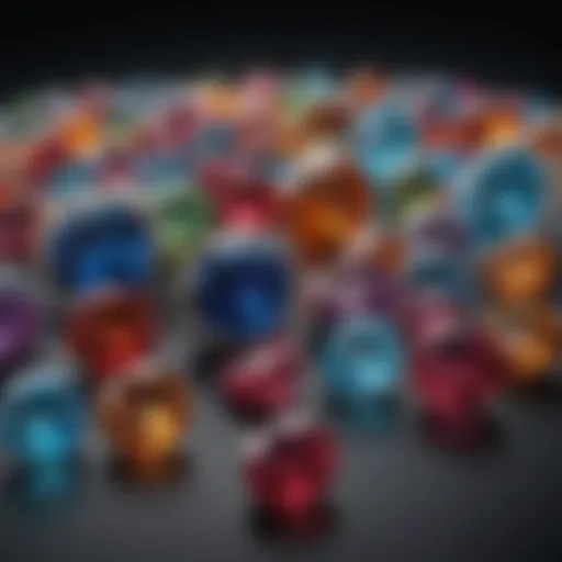 A stunning array of colored gemstones showcasing their vibrant hues.