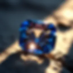 A stunning sapphire gemstone reflecting light