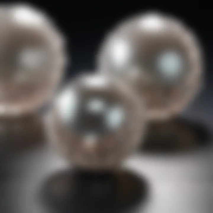 A close-up view of lustrous Akoya pearls showcasing their radiant sheen