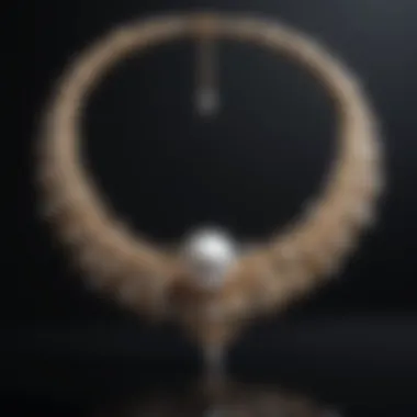 An elegant jewelry display featuring exquisite Akoya pearl necklaces