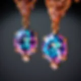 Close-up view of Argyle diamond earrings highlighting their unique color
