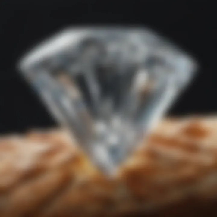 Close-up of a baguette cut diamond showcasing its brilliance