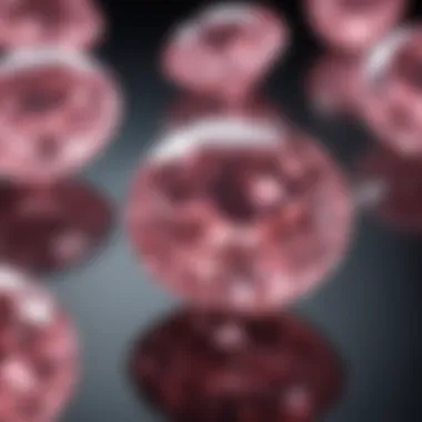 Beautifully cut pink diamonds sparkling under light