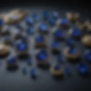 Assorted Royal Blue Gemstone Pieces Assorted royal blue gemstone pieces arranged artfully
