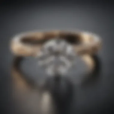 A close-up of a minimalist engagement ring showcasing a single diamond.