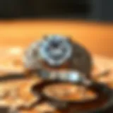 Elegant thick band engagement ring with intricate detailing