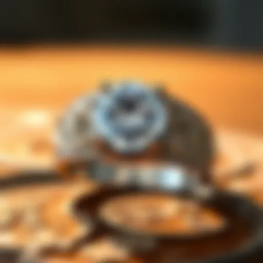 Elegant thick band engagement ring with intricate detailing