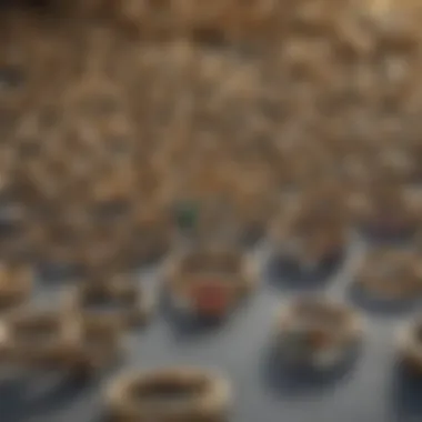 Aesthetic Arrangement of Vintage Gold Rings A display of various vintage gold rings arranged aesthetically