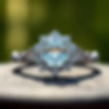 Beautifully crafted white sapphire ring in natural light