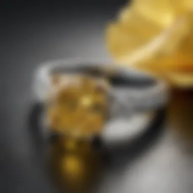 A serene setting featuring a 2ct yellow diamond ring, emphasizing its cultural significance.