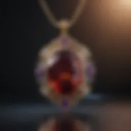 Close-up of a beautifully crafted gemstone pendant