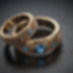 Intricate design of a paired wedding ring set