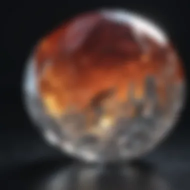 Crystal Stone with Light Reflections Close-up of a crystal stone reflecting light