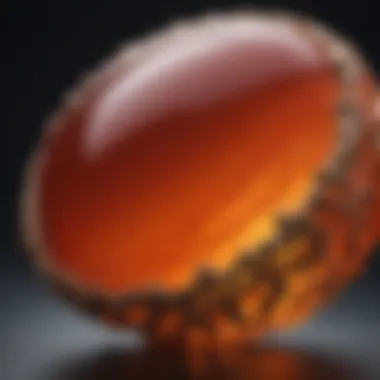 Vibrant Hues of Carnelian An exquisite carnelian gemstone showcasing vibrant hues