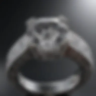 Close-up view of a clear cut engagement ring showcasing its brilliance