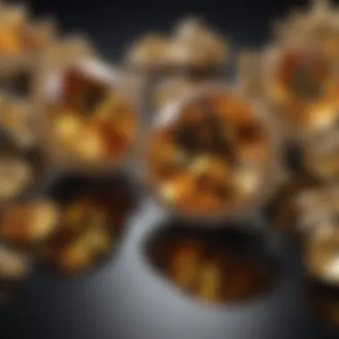 Aesthetic arrangement of certified citrine in an elegant display setting