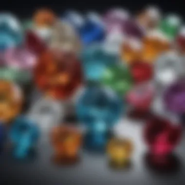 Dazzling Array of Birthstones A collection of colorful birthstones displayed elegantly