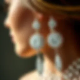 Elegant diamond earrings displayed in a luxurious setting