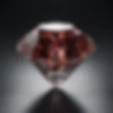 Close-up view of a diamond's color grading scale