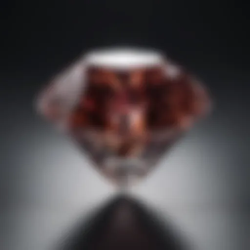 Close-up view of a diamond's color grading scale