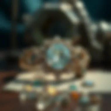 Artistic representation of the materials used in Harry Winston creations