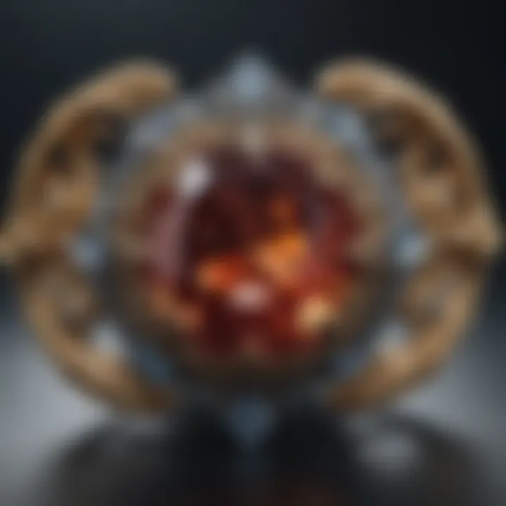 Intricate gemstone setting showcasing craftsmanship