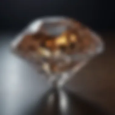 A close-up view of a sparkling diamond showcasing its brilliance