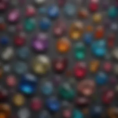 An Array of Rare Gemstones A stunning array of rare gemstones displayed elegantly