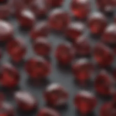 Dazzling Variety of Garnet Colors A close-up view of a variety of garnet gemstones showcasing their rich colors
