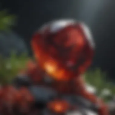 Garnet's Natural Geological Habitat A geological formation where garnets are found, highlighting their natural environment