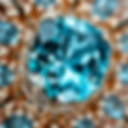 Close-up view of aquamarine gemstone showcasing rich color