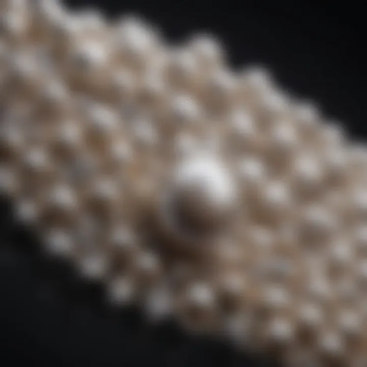 Close-up of pearls showcasing their natural luster and beauty