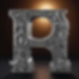 Intricate diamond letter design showcasing elegance