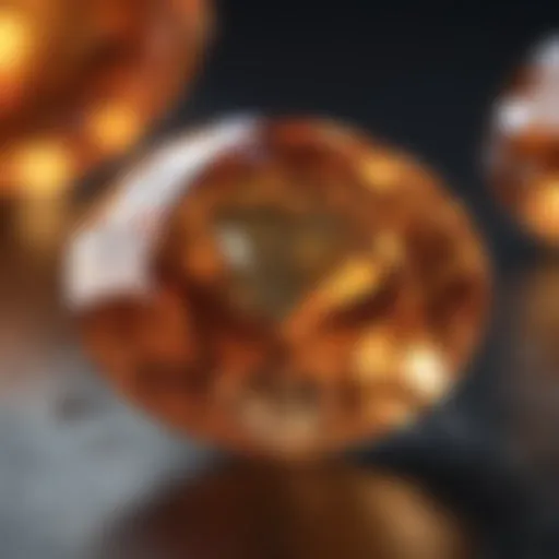 Close-up view of a sparkling topaz gemstone showcasing its clarity and brilliance