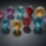 Close-up of various birthstones representing different months