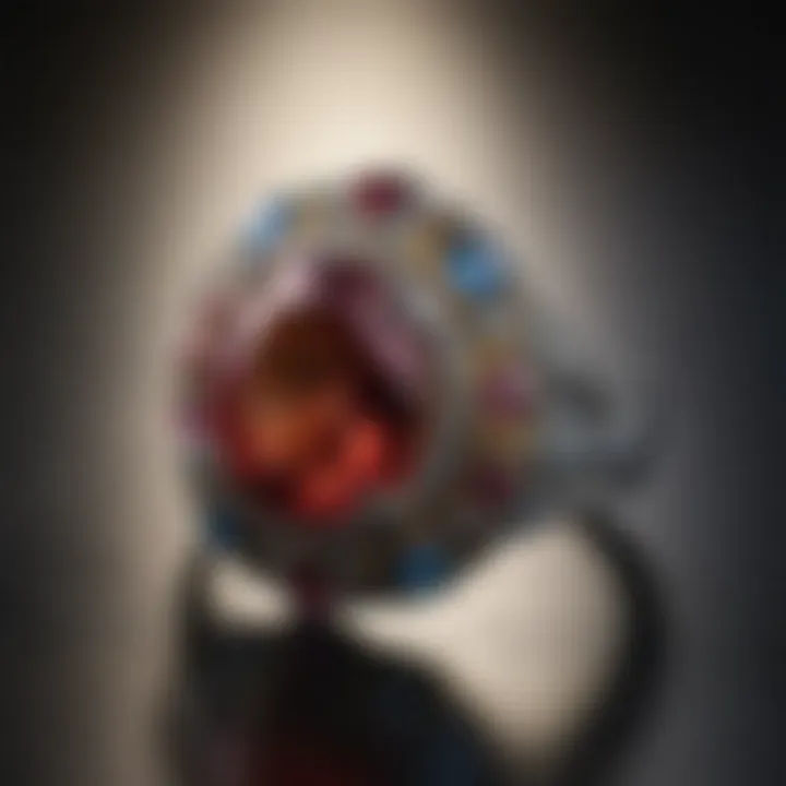 Elegant mother's ring adorned with colorful gemstones