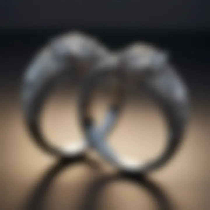 An artistic representation of love and commitment through diamond rings