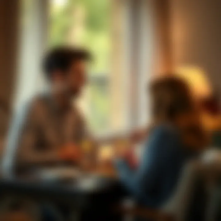 A couple enjoying a romantic dinner together in a cozy setting