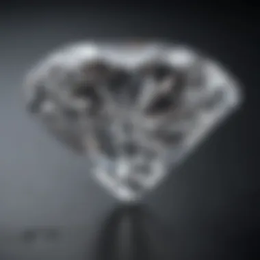 Close-up view of a diamond with brilliant cut showing its facets and clarity