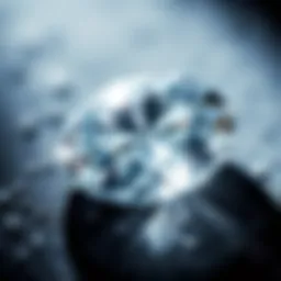 Close-up of a simulated diamond showcasing its brilliant sparkle
