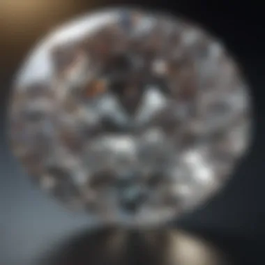 Close-up of a diamond showing its brilliance and purity