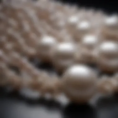 Lustrous Cultured Pearls Close-up view of lustrous cultured pearls showcasing their unique luster and surface texture