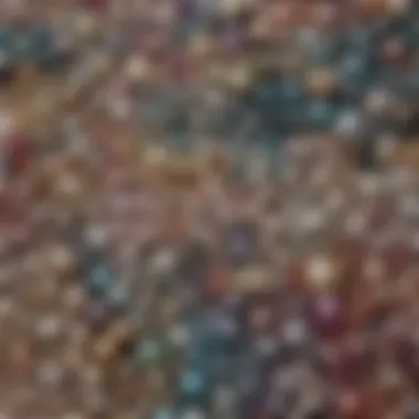 Colorful Display of Cultured Pearls Display of various colors and sizes of cultured pearls arranged artistically