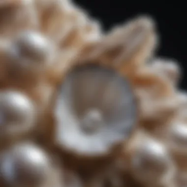 Formation of Cultured Pearls Illustration depicting the formation of cultured pearls inside an oyster